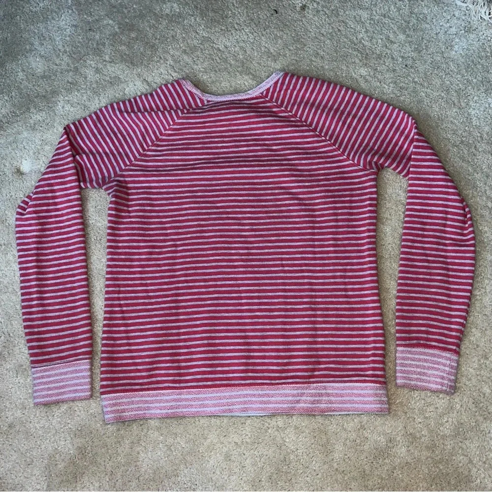 G.H. Bass Women’s Gray & Red Striped Sweatshirt - Size S - EUC - Cotton Blend